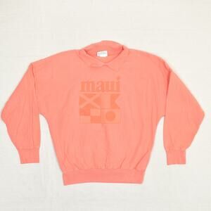 Sgt. Leisure Men MAUI Pullover Sweater Collared Cotton Pink Size S USA Made VTG